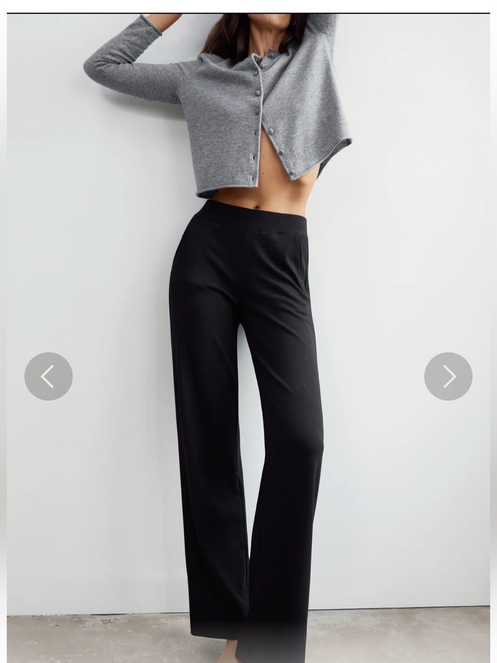 NEW AYR The High Hopes Pants Black Pima Cotton Modal Wide Leg Size L - NEW - Picture 3 of 16